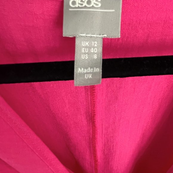 ASOS Design Kimono Sleeve Hot Pink Blouse - Picture 6 of 7